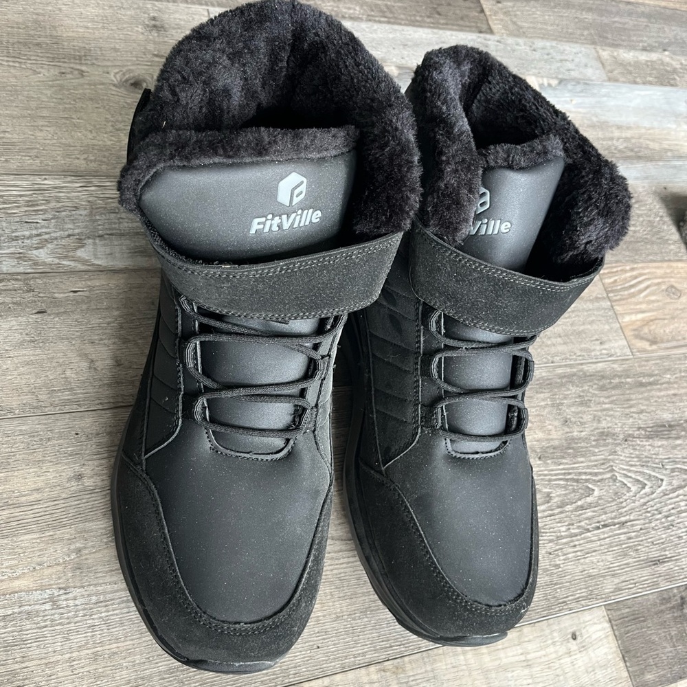 Men's Fitville sz 13 EXTRA WIDE Black Winter Boots